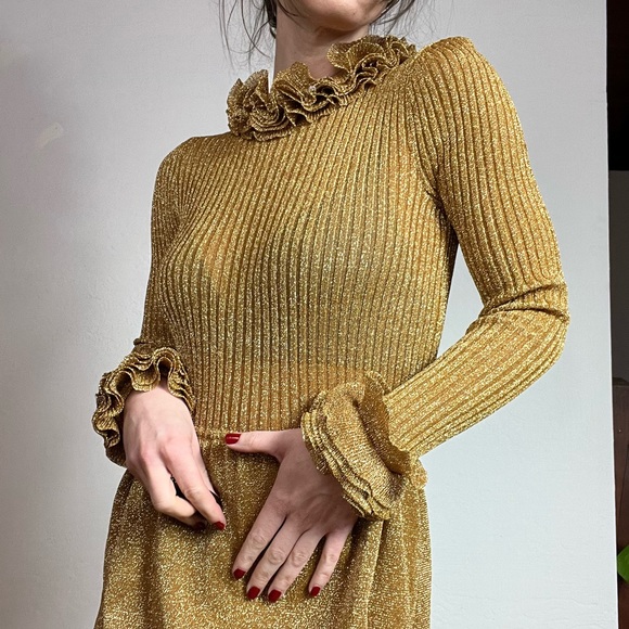 Roncelli Gold Knit Maxi Dress - Picture 2 of 16